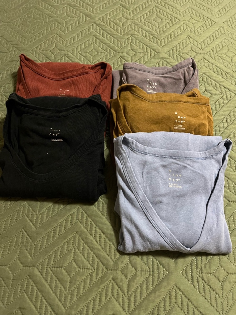 a new day Long Sleeve Tees - Rust, Black, Mustard, Dusty Blue, Mauve